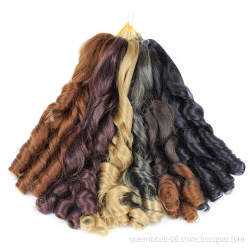 Omber Loose Wave Crochet Hair Extension For Braids Spiral Curls Synthetic Hair 20 Inch Pre Stretched Braiding Hair